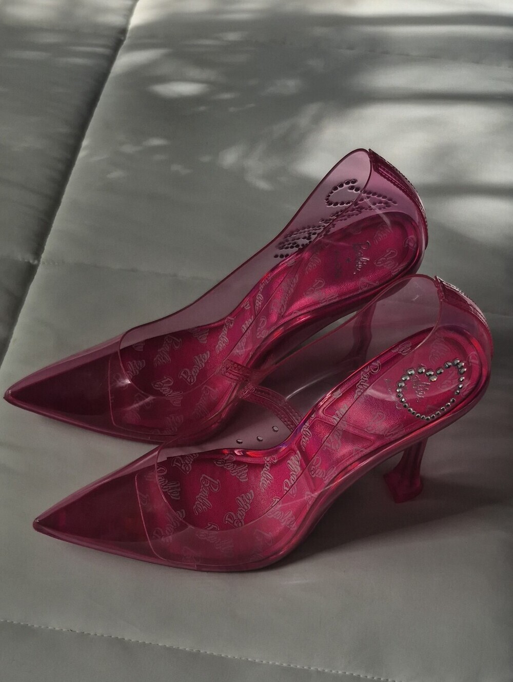 Barbie Pink Pointed-Toe PVC Heels - Picture 1 of 10